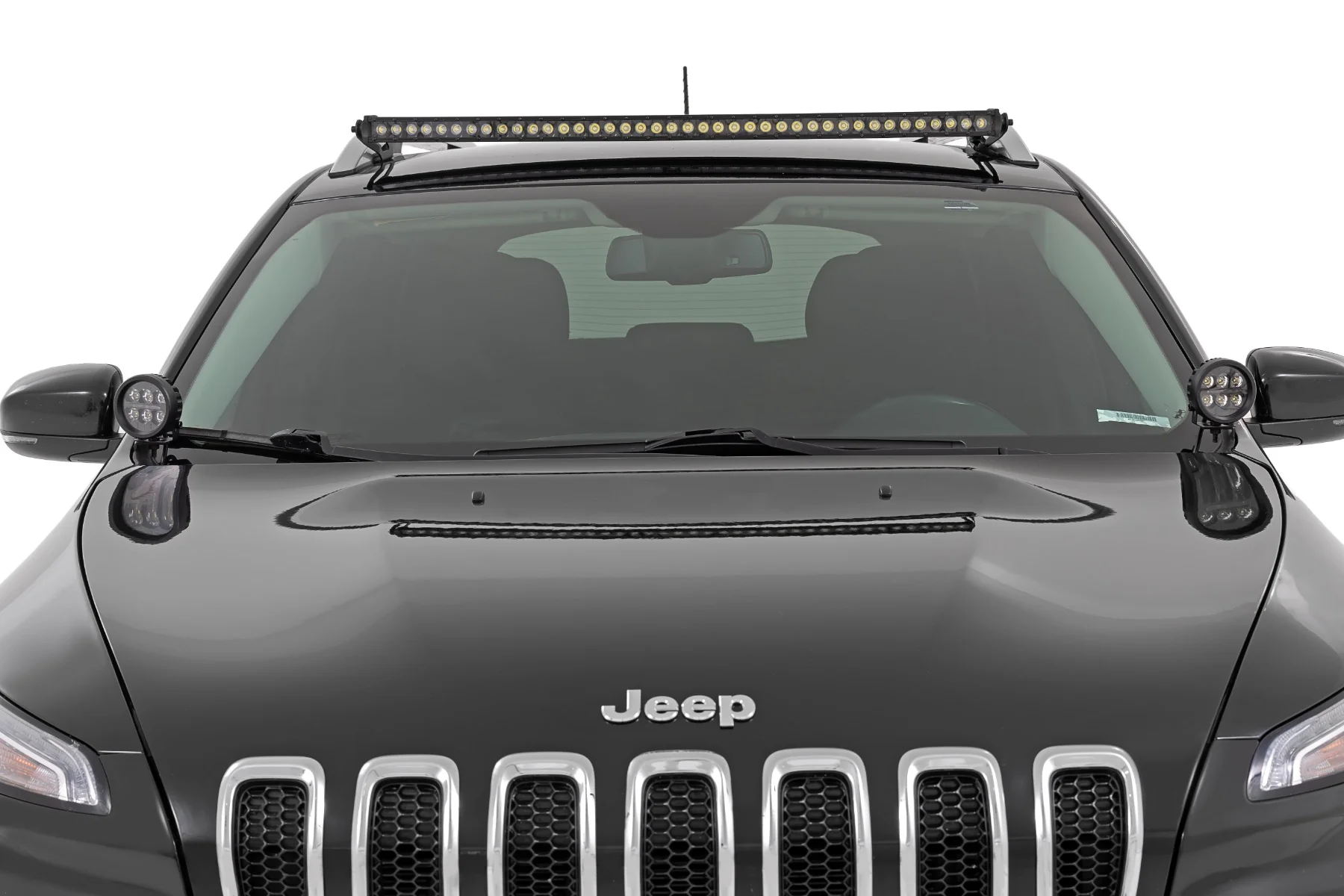 Rough Country LED Ditch Lights Black Series 3.5" Amber DRL Jeep KL 14-21 70083 - Image 3