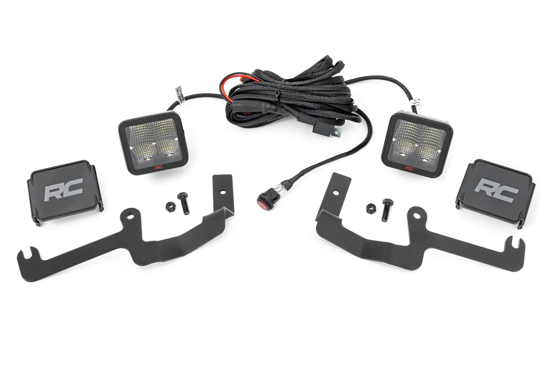 Rough Country LED Ditch Mount 2" Spectrum Pair Spot Chevy Silverado 1500 19-23 80841
