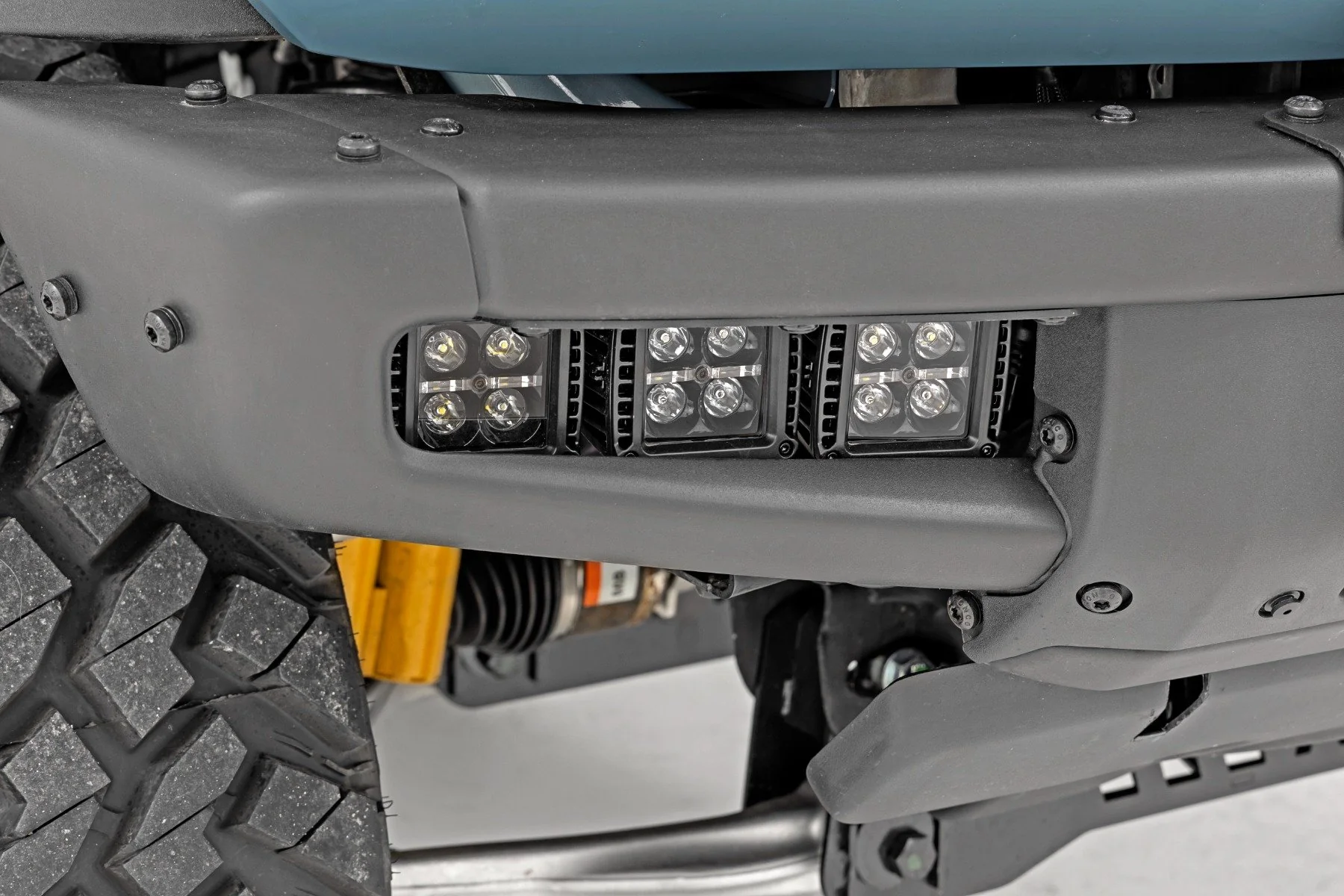 Rough Country LED Fog Mount Triple 2" Black Pair Amber DRL Ford Bronco 21-22 51088 - Image 2