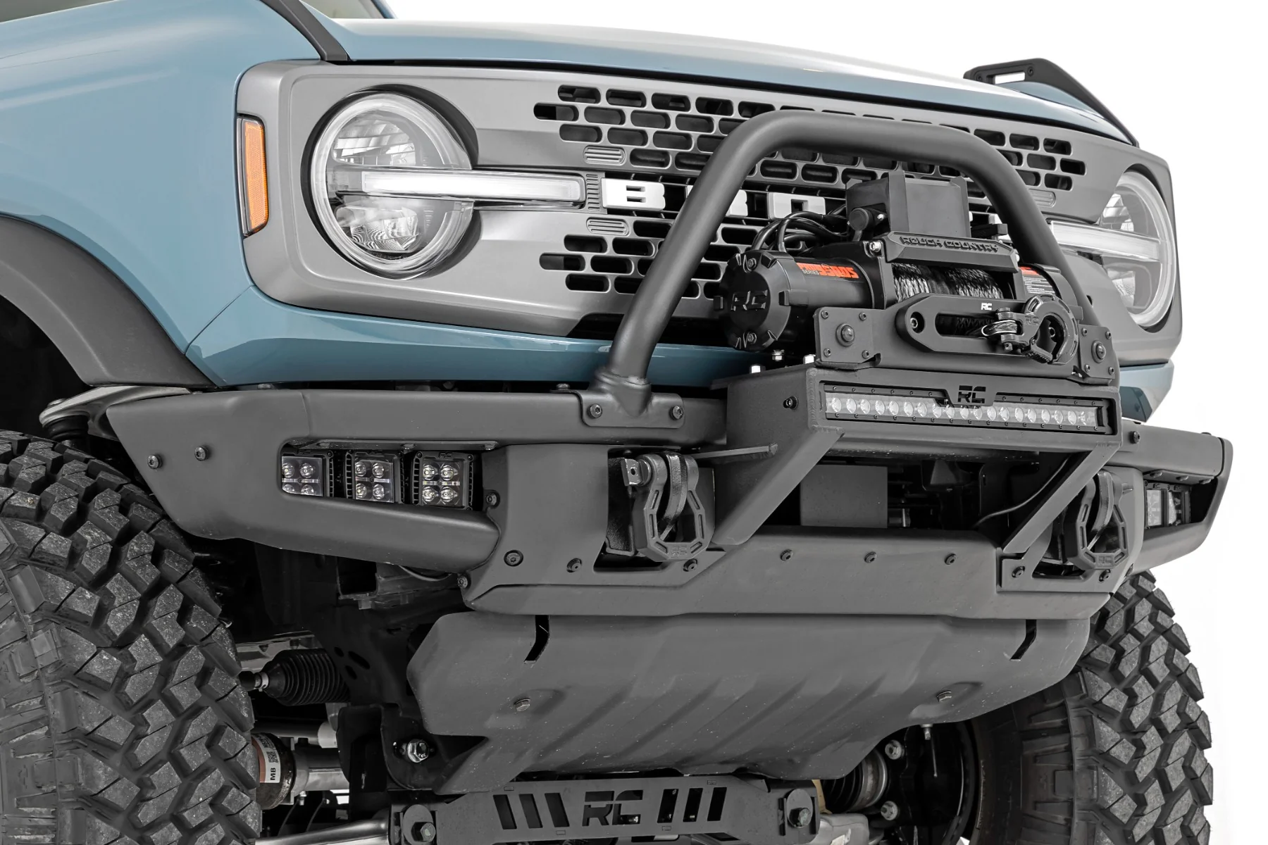 Rough Country LED Fog Mount Triple 2" Black Pair Amber DRL Ford Bronco 21-22 51088 - Image 3