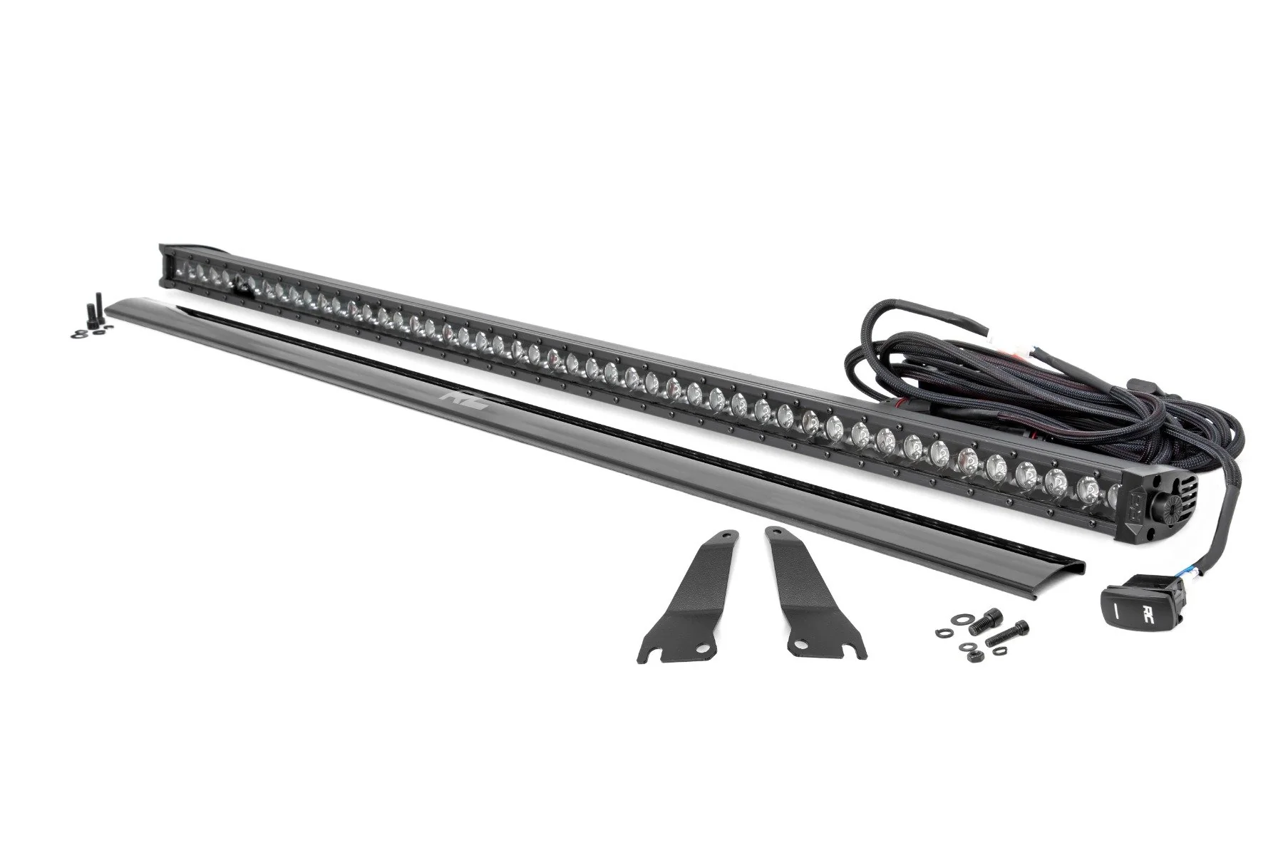 Rough Country LED Kit Cage Mnt 50" Black Single Row White DRL Kawasaki Teryx 94016