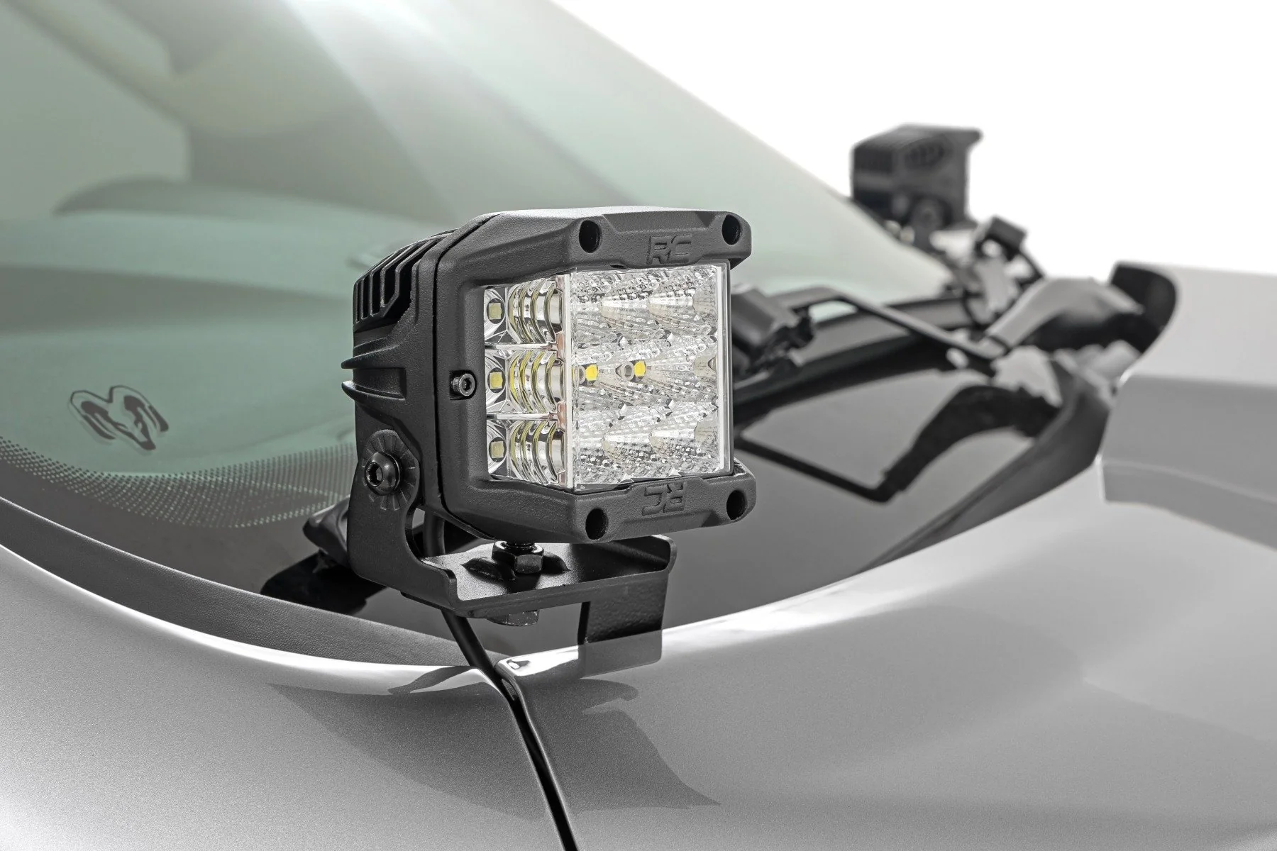 Rough Country LED Kit Ditch Mount 2" Black Pair White DRL Ram 1500 19-24 82292 - Image 2