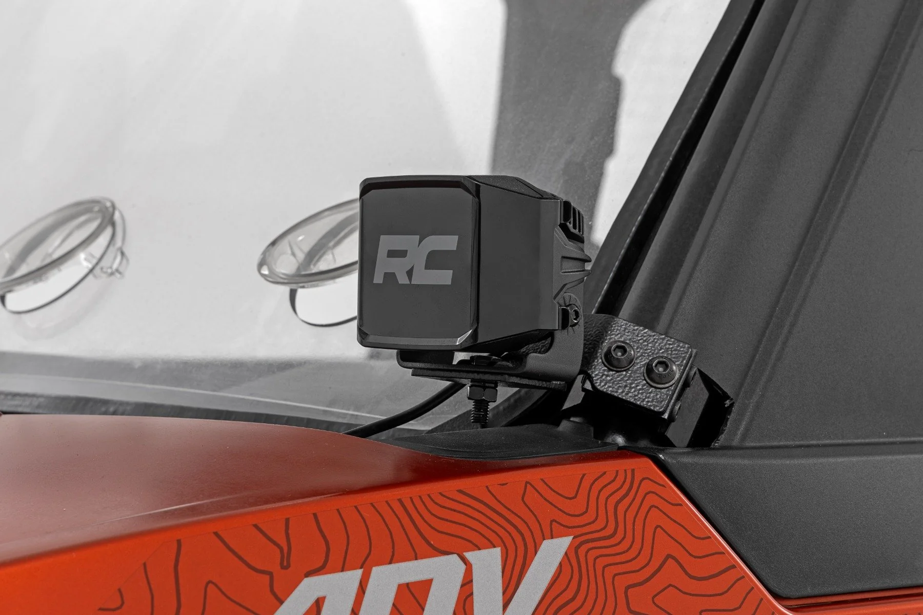 Rough Country LED Kit FRT Mount 2" Black Pair Amber DRL Polaris XPEDITION ADV 5 93303 - Image 4