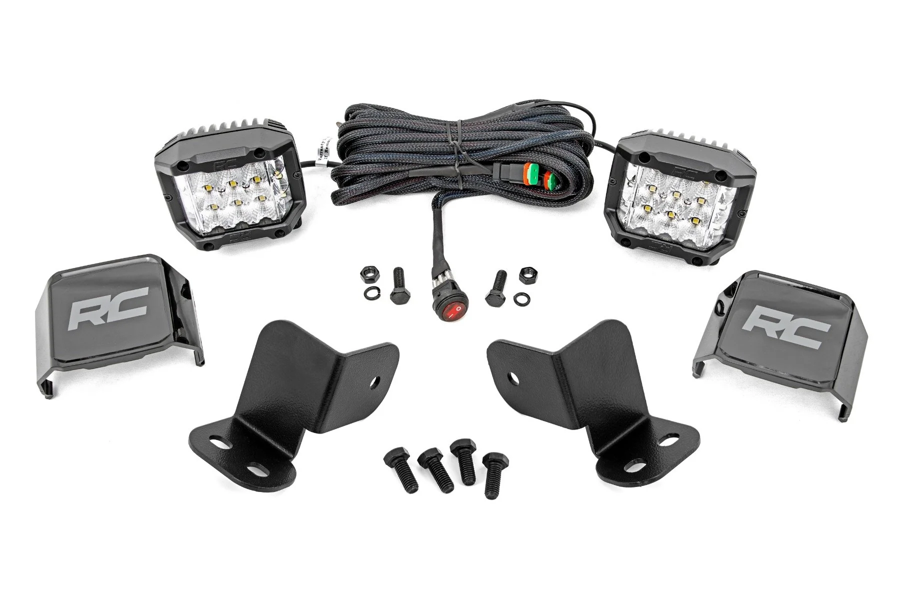 Rough Country LED Kit Rear Mount 3" Chrome Pair Wide Angle Segway 570 F 93215