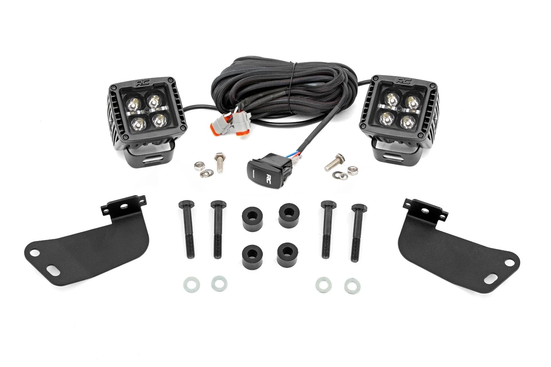 Rough Country LED Light Kit | Front Mount | 2" Black Pair | Amber DRL | Segway 570 F 93219