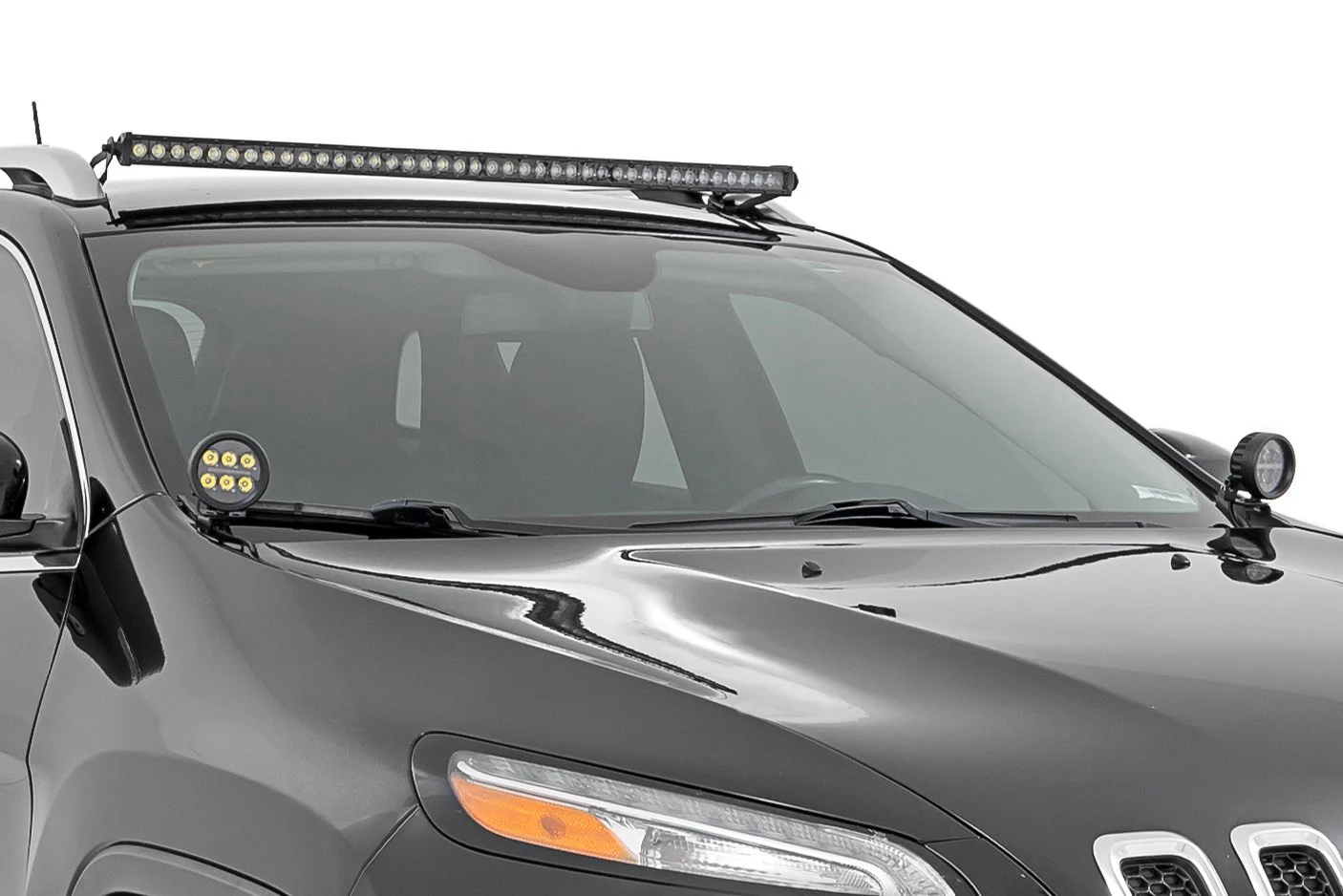 Rough Country LED Light Kit Roof Mount 40" Black Single Row Jeep KL 14-22 70086 - Image 4