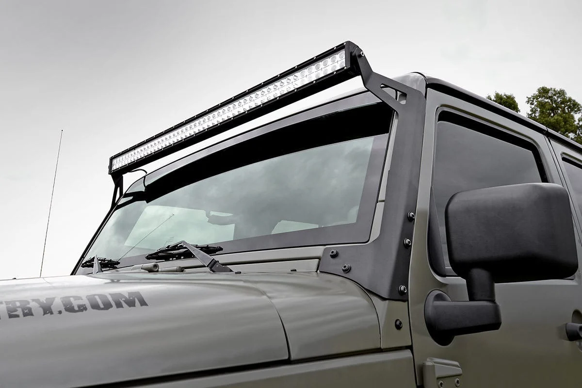 Rough Country LED Light Mnt 50" Black Dual Row W/DRL Jeep Wrangler JK 07-18 70504BLDRL - Image 2