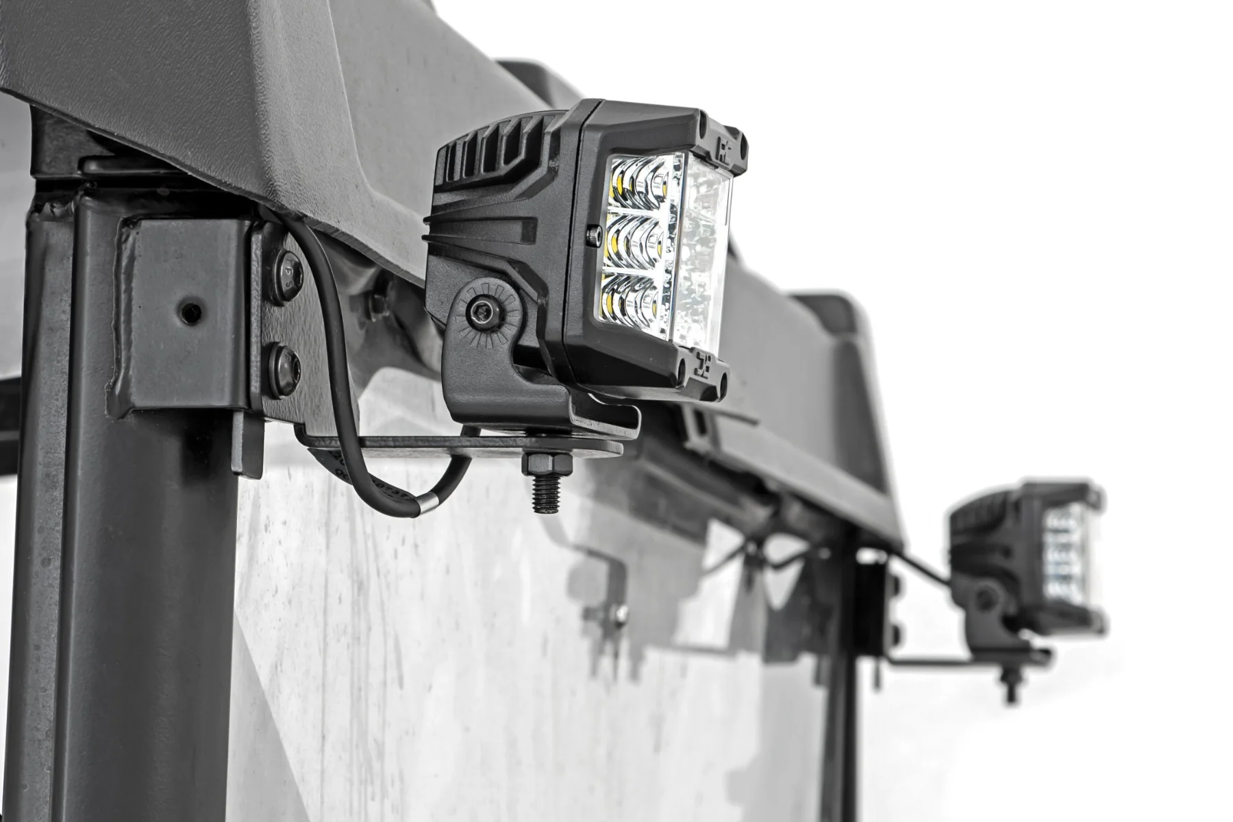 Rough Country LED Light RR Cage Mount 2" Black Spots Polaris Ranger 13-21 93143 - Image 2
