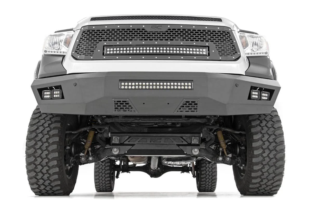 Rough Country Mesh Grille w/30in Dual Row BLK Ser LED w/Amber 14-17 Tundra 70224 - Image 3