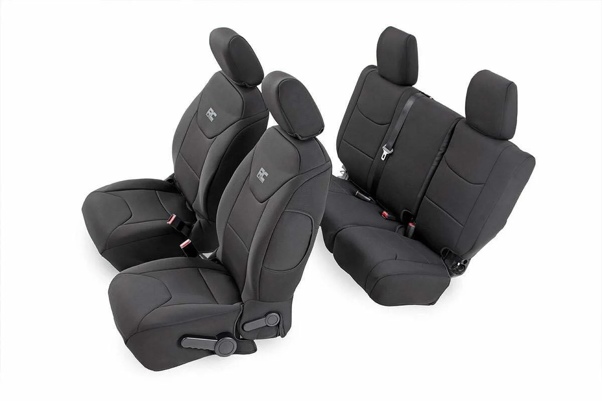 Rough Country Neo Seat Cover F NeoR Combo BLK 13-18 Wrangler JK Unlimited 91004