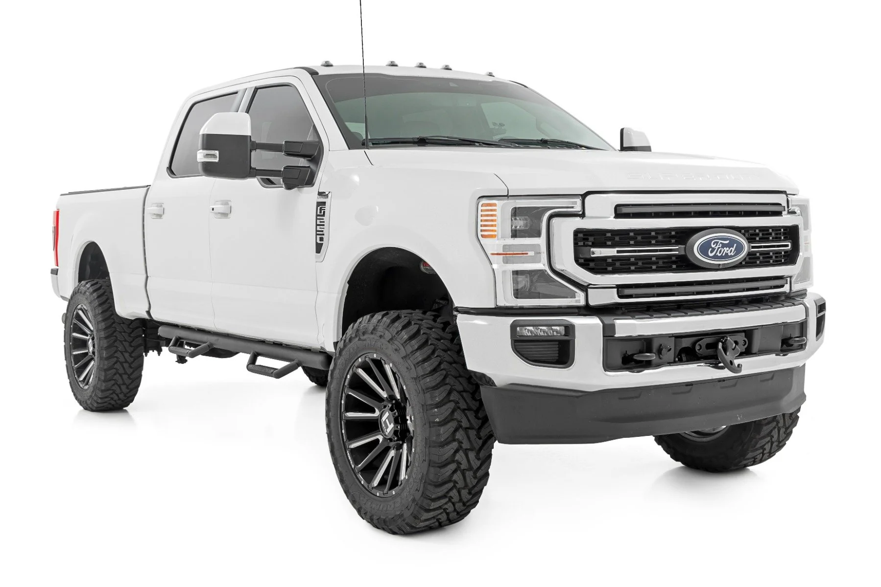 Rough Country Nerf Steps | Cab Length | Crew | for Ford F-150/Lightning/F-250/F-350/Raptor (15-26) RCF1596CCB - Image 2