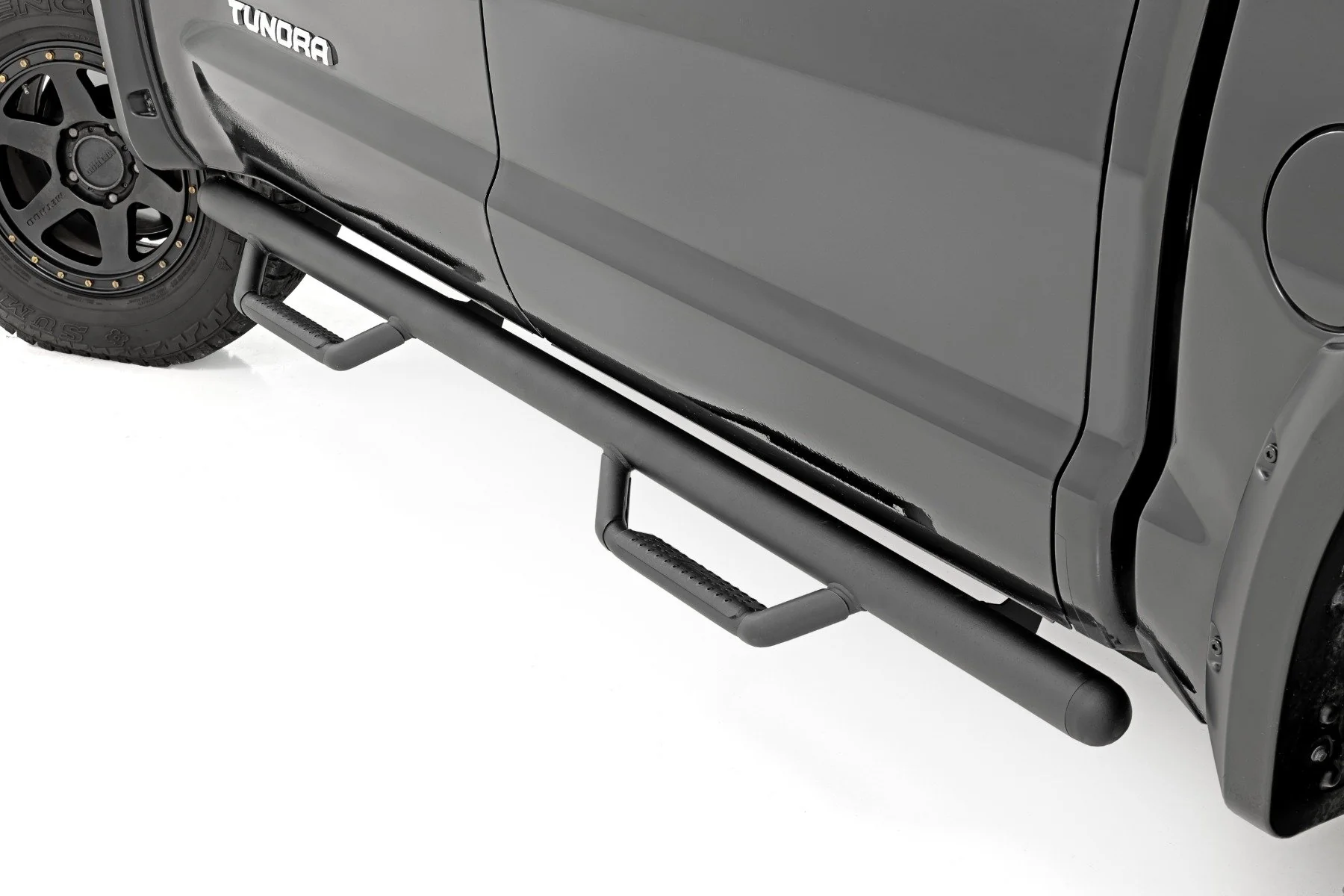 Rough Country Nerf Steps | Cab Length | CrewMax | 5'7" Bed | for Toyota Tundra 2WD/4WD (07-21) RCT0786CCB