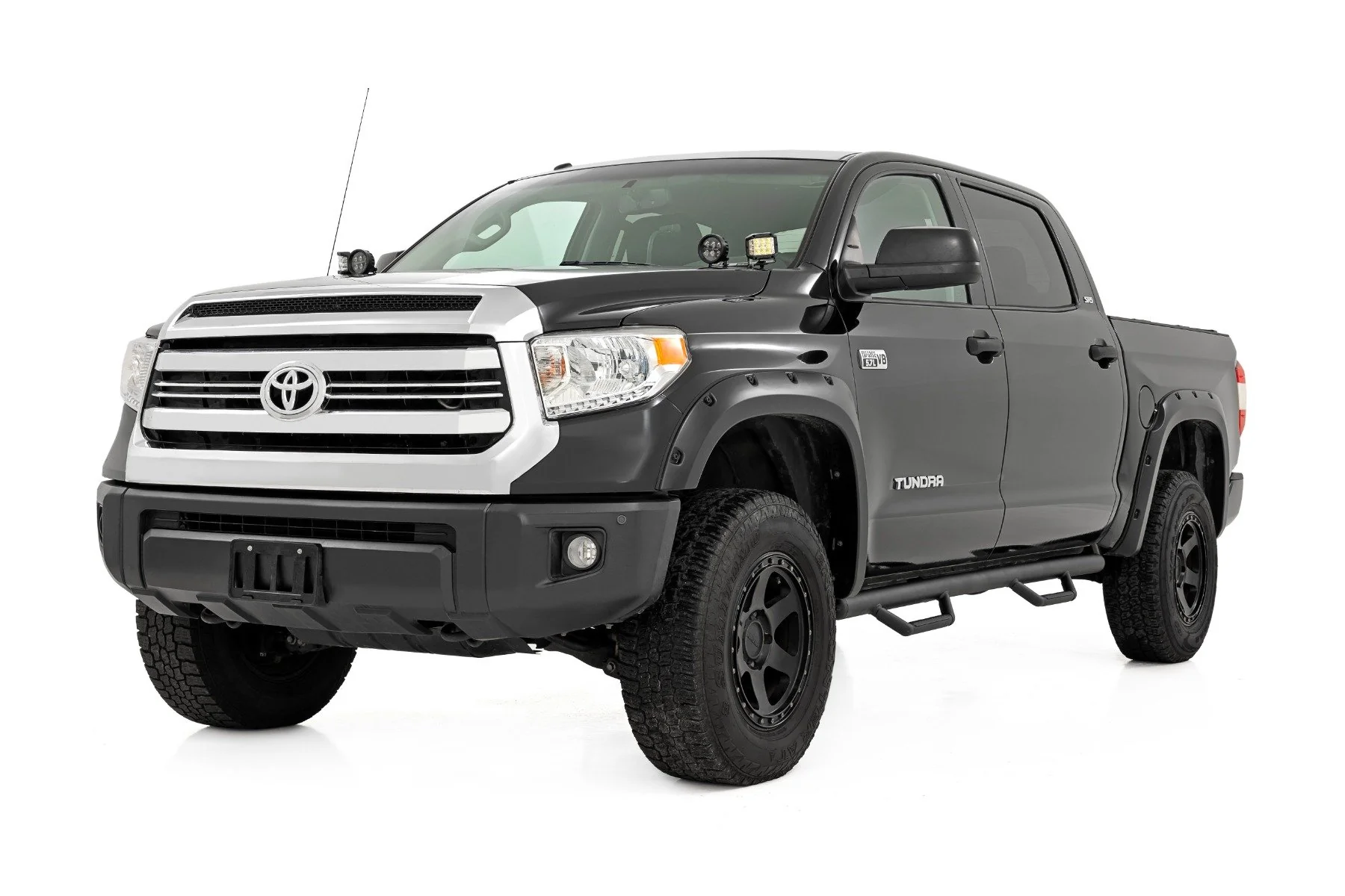 Rough Country Nerf Steps | Cab Length | CrewMax | 5'7" Bed | for Toyota Tundra 2WD/4WD (07-21) RCT0786CCB - Image 2