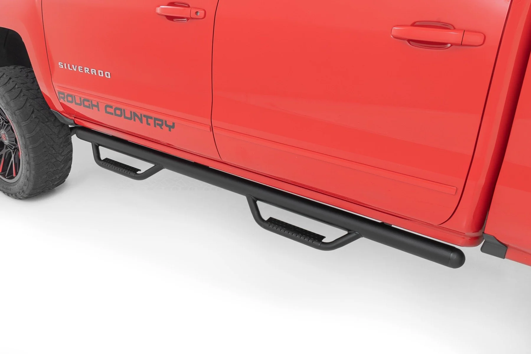 Rough Country Nerf Steps | Cab Length | Extended Cab | 6'7" Bed | Chevy/GMC 1500 (14-18 & Classic) RCC1489QCB