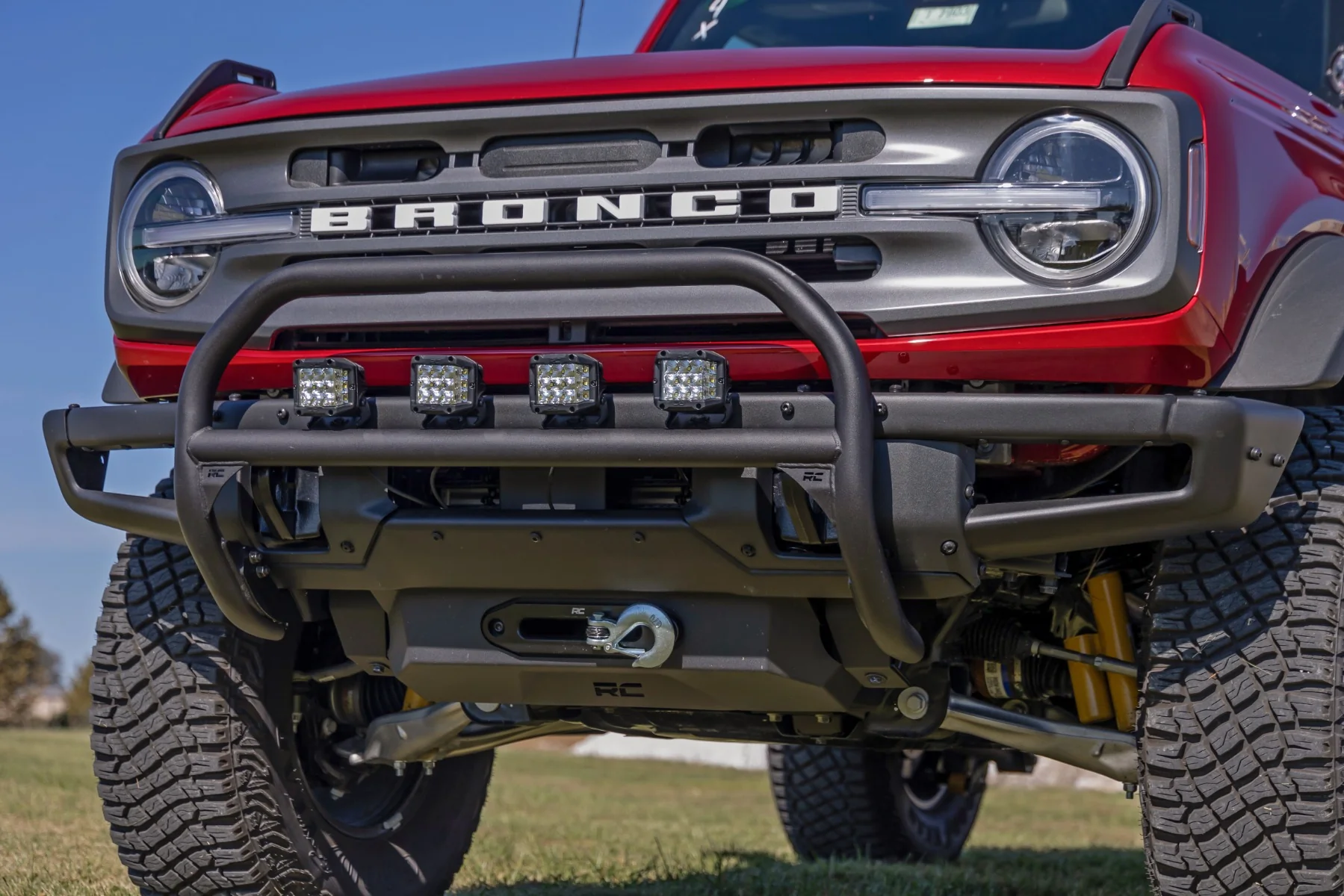 Rough Country Nudge Bar 20" BLK DRL LED OE Modular Steel Ford Bronco 21-22 51102 - Image 6