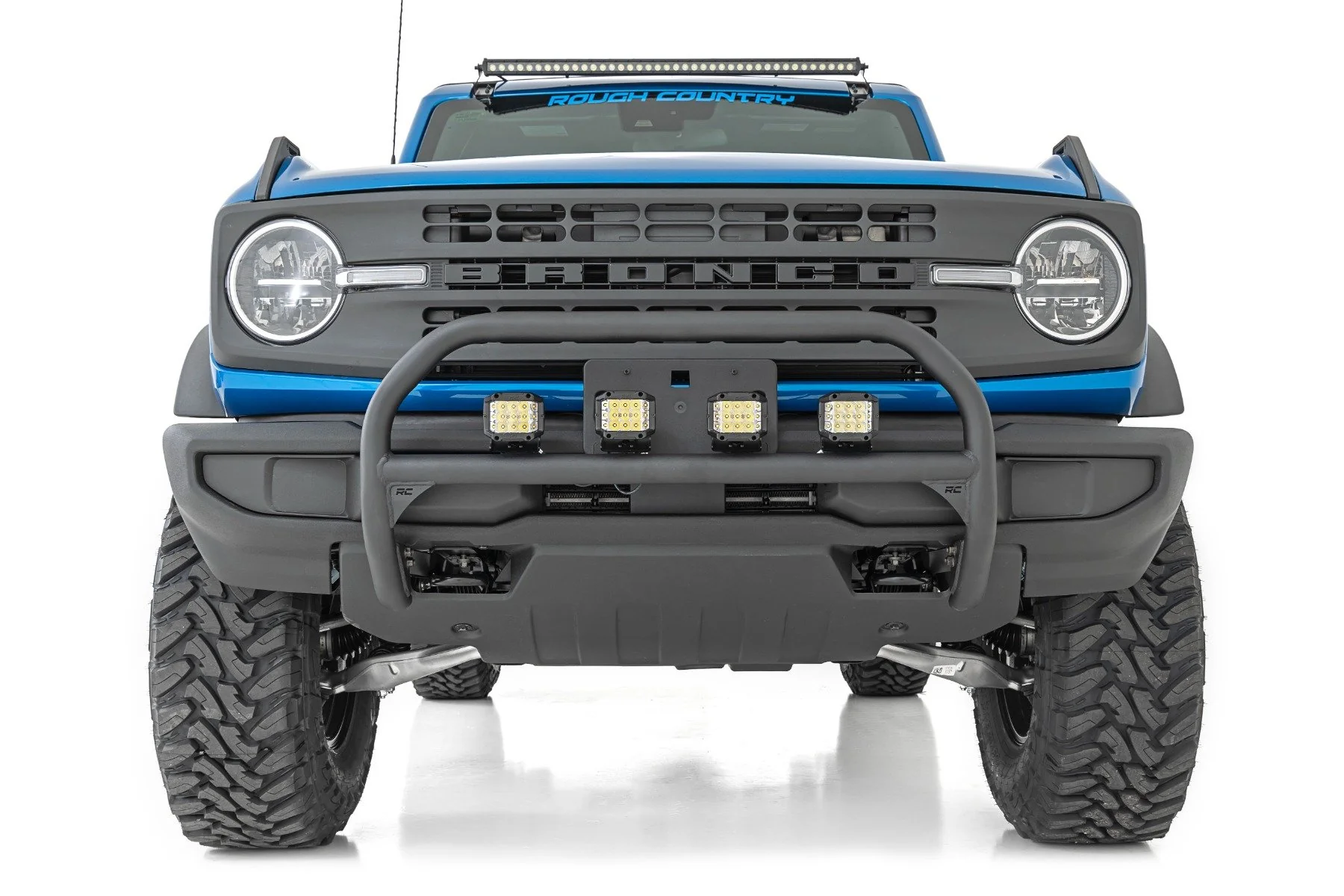 Rough Country Nudge Bar 4 Inch Round LED x4 Ford Bronco 4WD 2021 51049 - Image 3