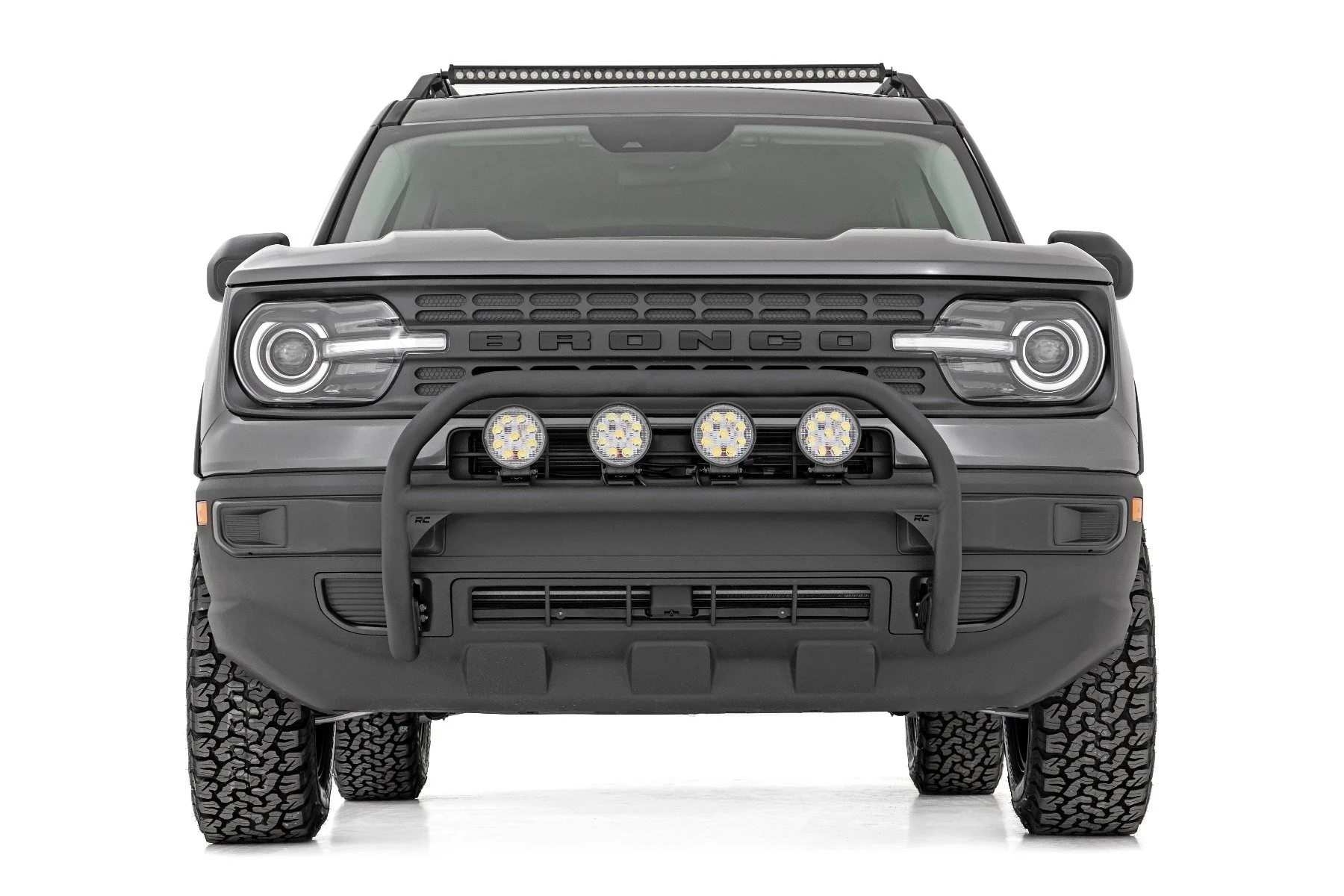 Rough Country Nudge Bar w/4 Round LEDs 2021 Ford Bronco Sport 51044 - Image 3