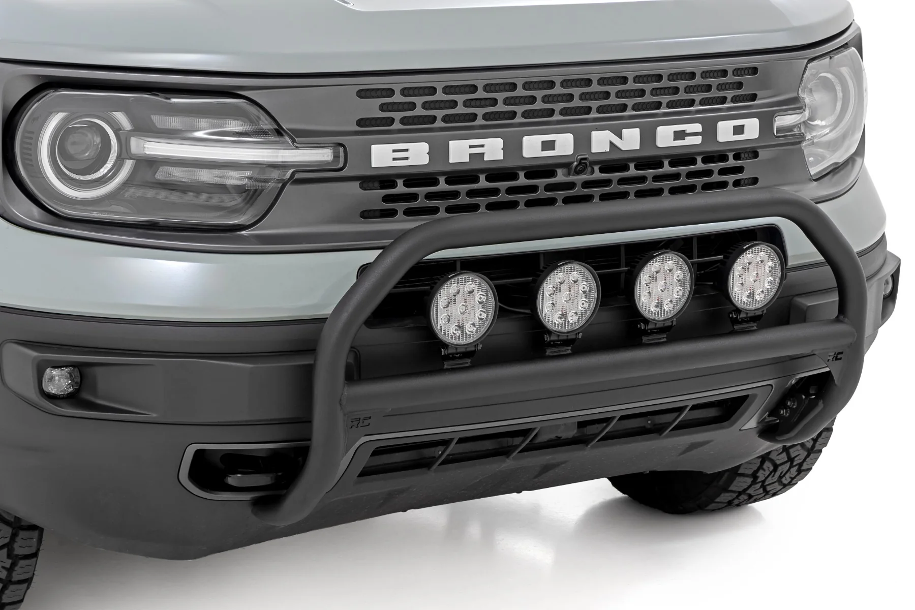 Rough Country Nudge Bar w/ Tow Hooks 20" BLK DRL LED for Ford Bronco Sport 21-24 51156 - Image 2