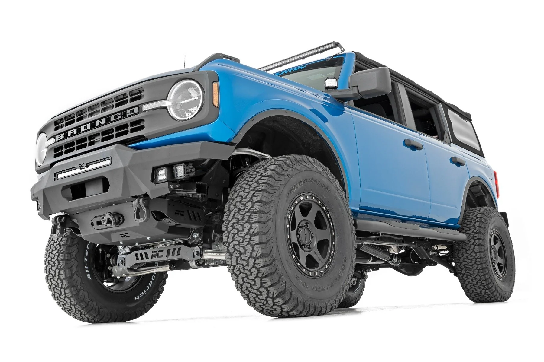 Rough Country Oval Nerf Step 4-Door Black Ford Bronco 4WD 2021-2022 21011 - Image 3