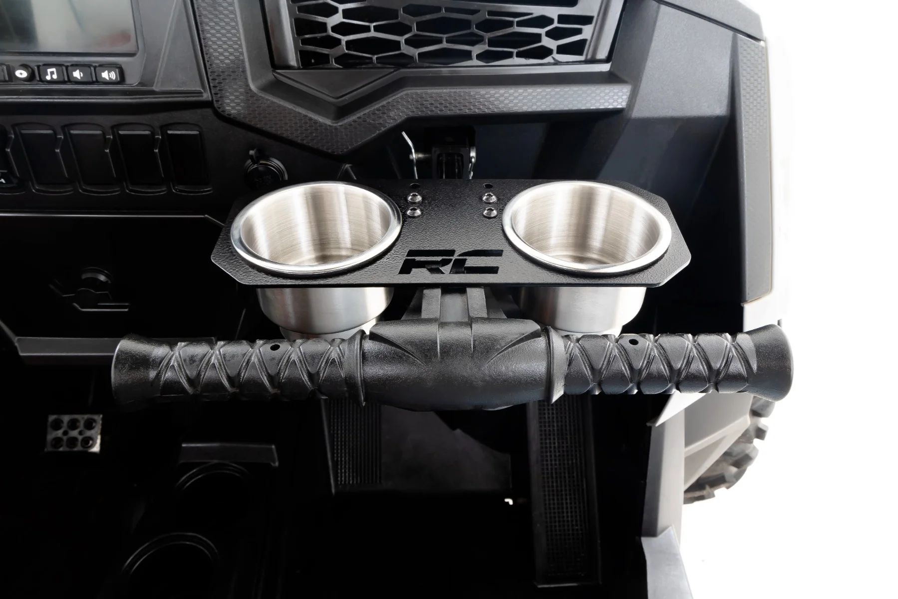 Rough Country Passenger Grip Handle Dual Cup Holder Polaris RZR 93058 - Image 5