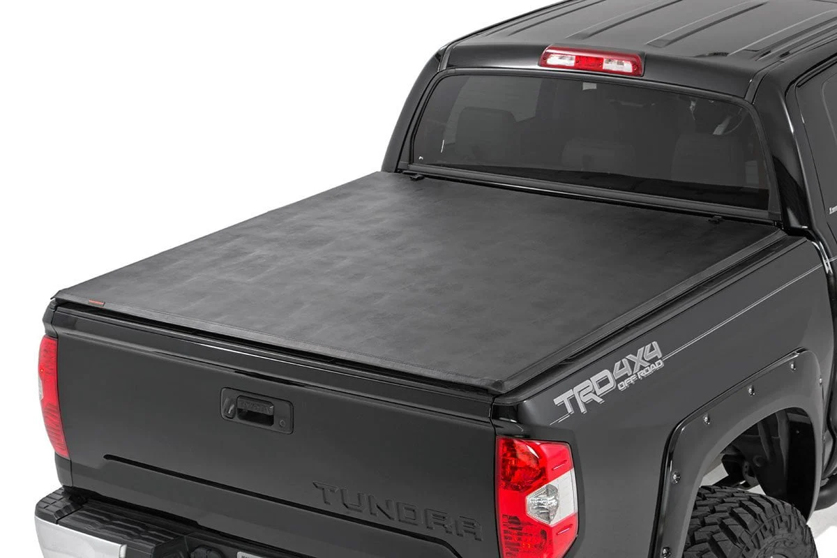 Rough Country Soft Tri-Fold Bed Cover | 5'7" Bed | for Toyota Tundra 2007-2025 41714551A