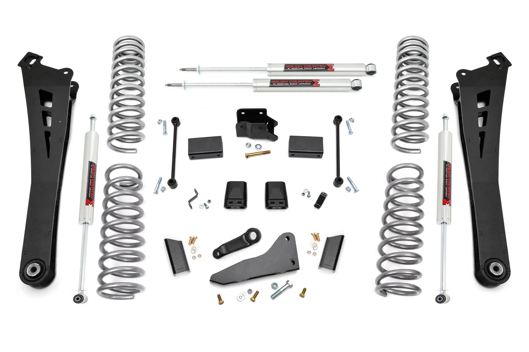 Rough Country Suspension Lift Kit 5" Diesel Dual Rte Coils M1 For Ram 2500 14-18 36840