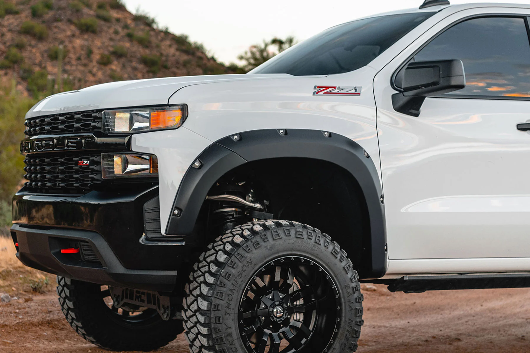 Rough Country Traditional Pocket Fender Flare Chevy Silverado 1500 19-25 Silver F-C11911A-GAN - Image 5