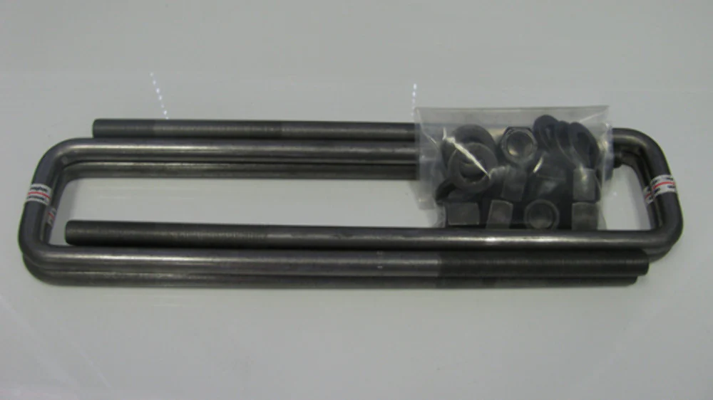 Set of 4 U-Bolts, 3/4" x 3-1/4" x 15-1/2" Square